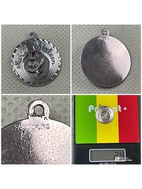 VTG SAS Sterling Silver SWEET SIXTEEN 16th birthday Charm with synthetic ruby !!